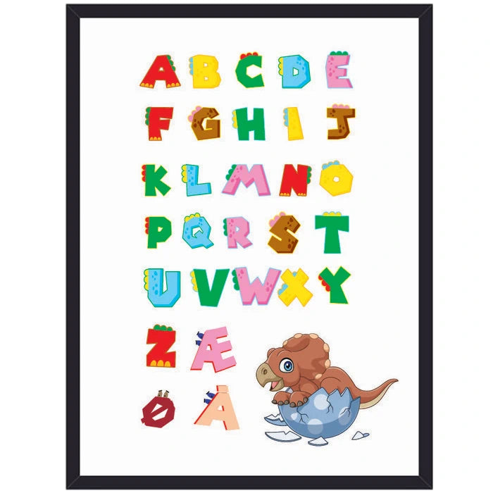 Lär och lek med bokstäver och dino barnposter