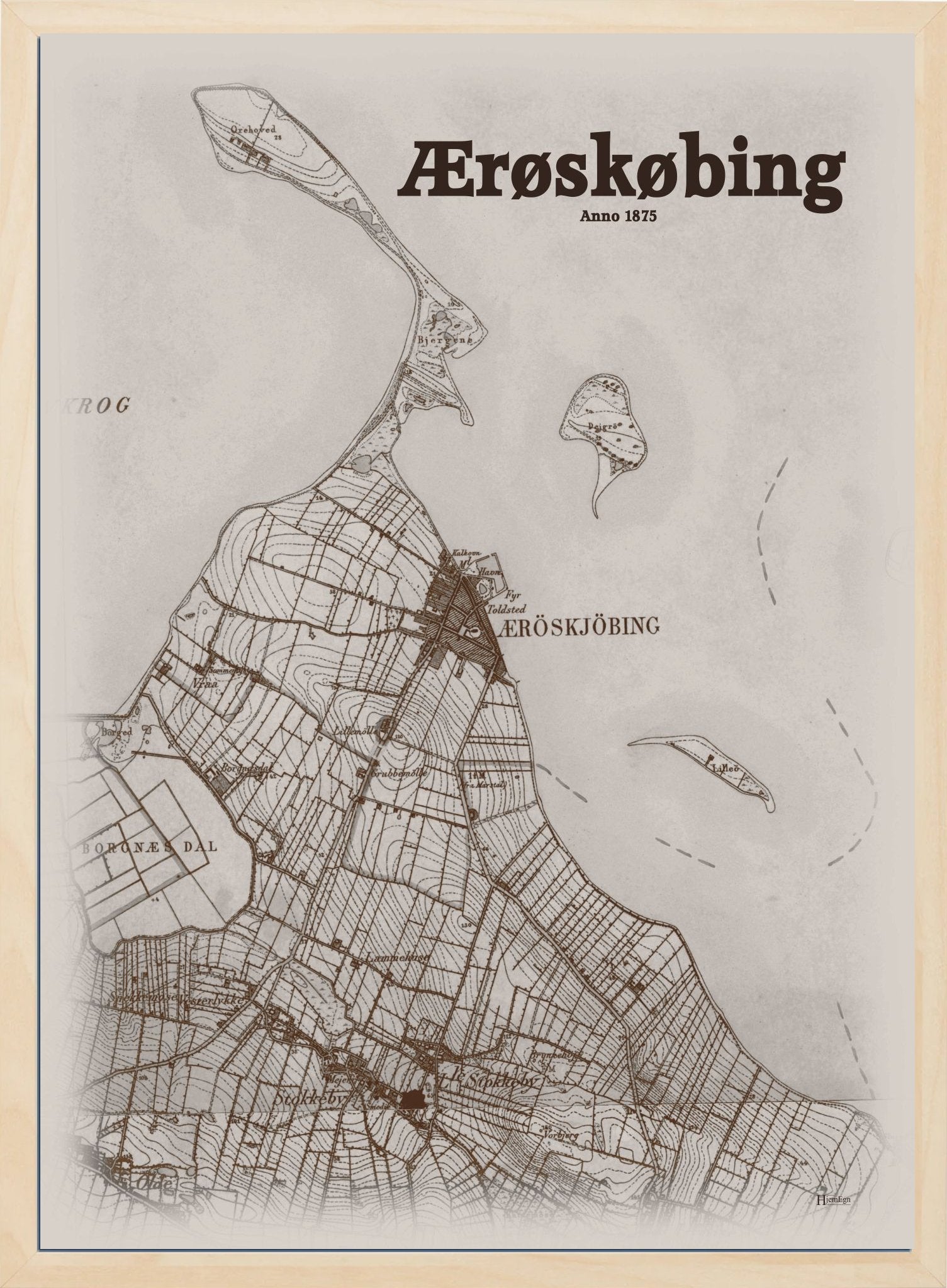 Ærøskøbing 1875 - HjemEgn Nostalgi plakat - Hjemegn